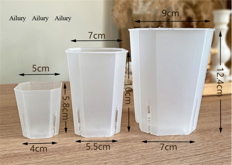 Aloe Vera Pot - Plastic Diamond Pot Transparent Root Control