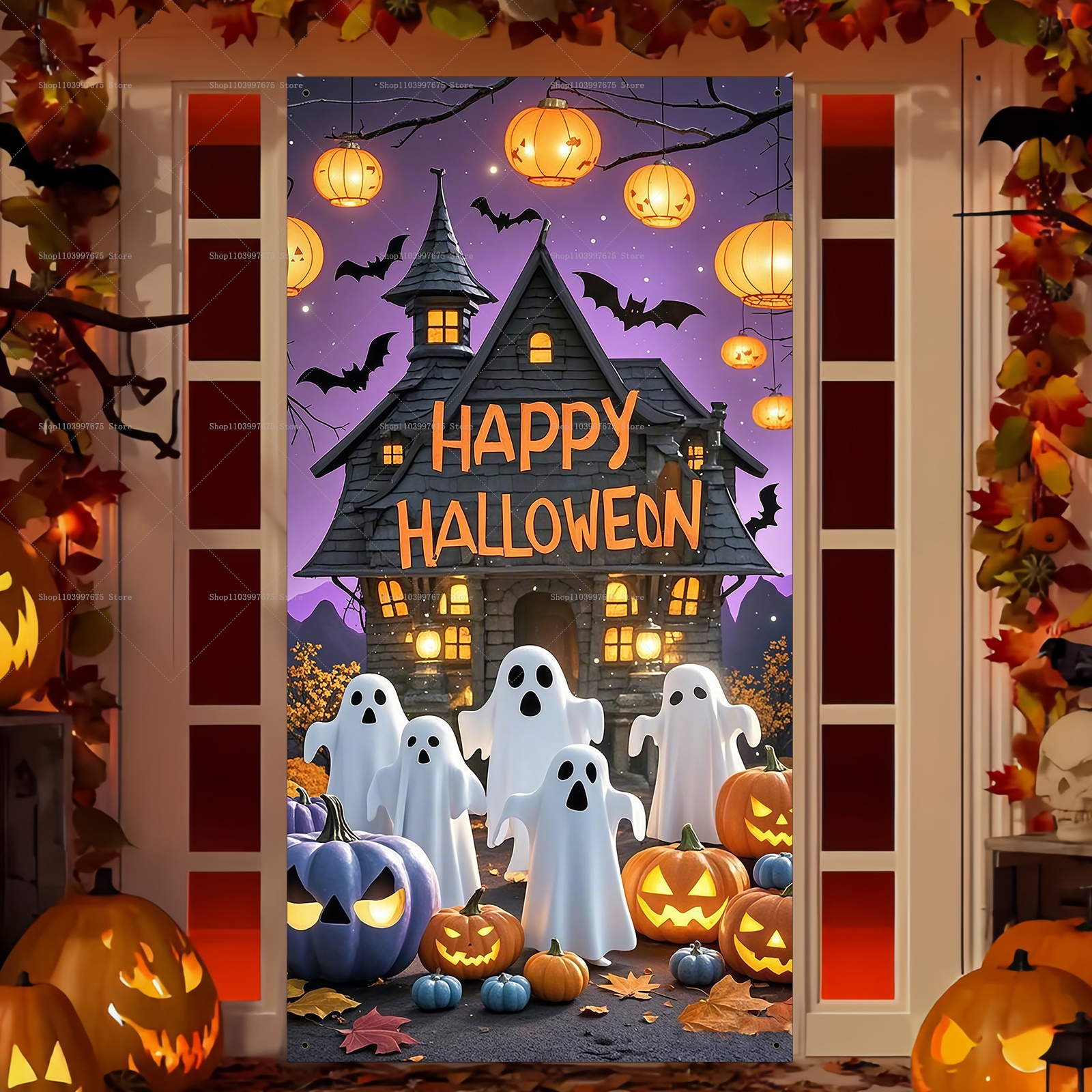 Happy Halloween Door Banner Ev - Spider Plant Hanging ulasan dan harga