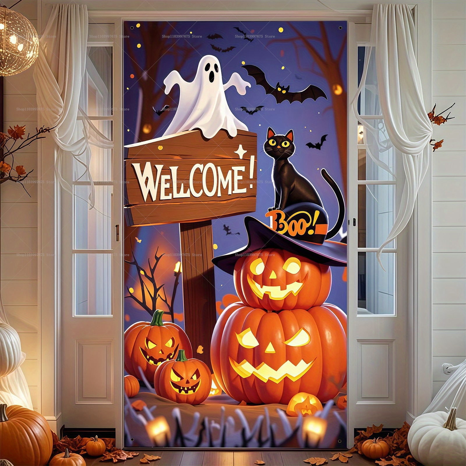 Happy Halloween Door Banner Ev - Spider Plant Hanging ulasan dan harga