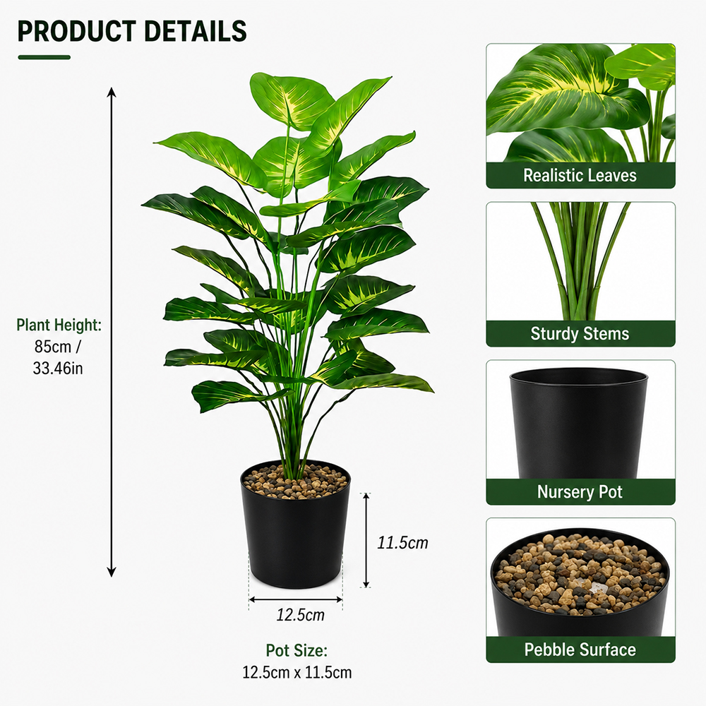 85cm Artificial Pothos Plants  - Ficus Lyrata Tree ulasan dan harga