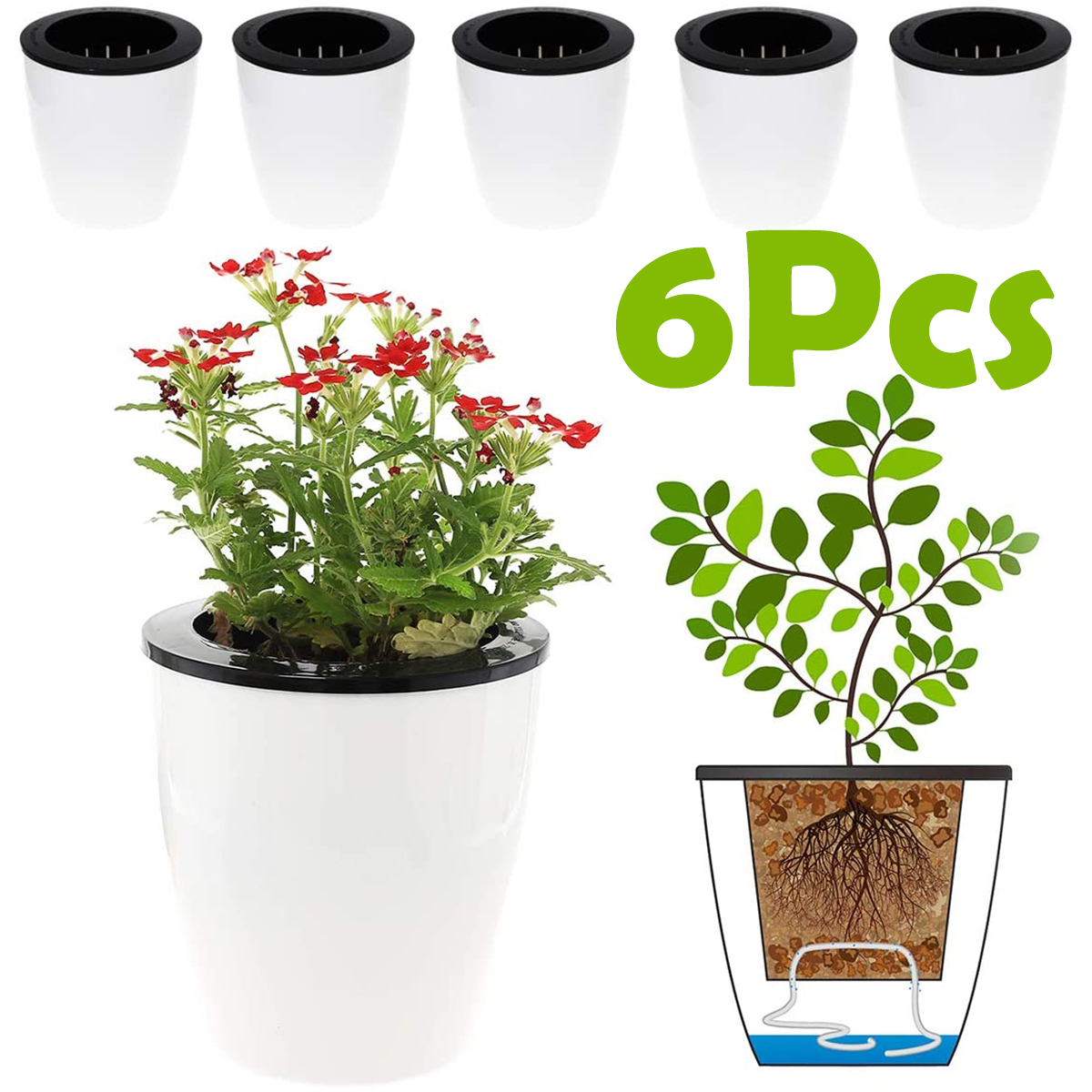 6/12Pcs Self-Watering Flower P - Aloe Vera Pot ulasan dan harga