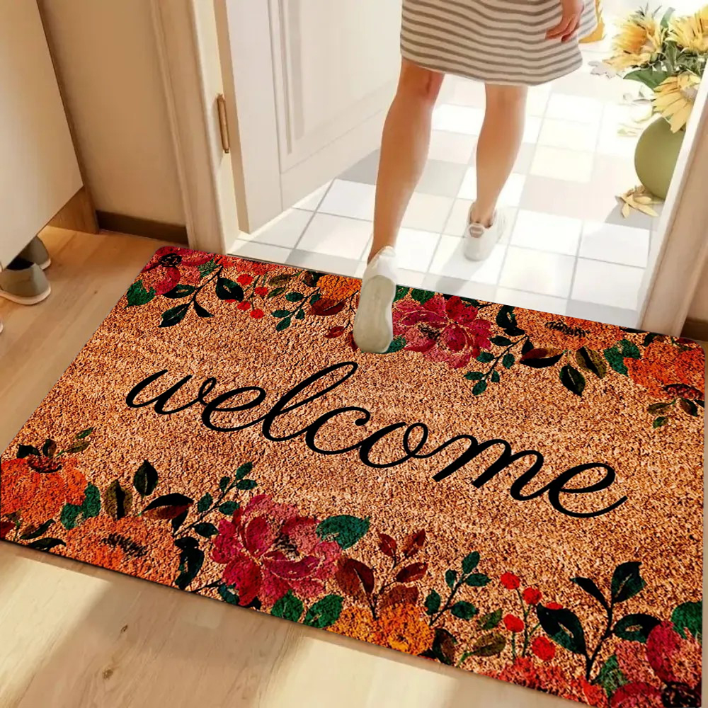 Welcome Retro Floral Doormat O - Maranta Prayer Plant ulasan dan harga